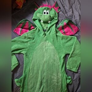 Hot Topic Green and Pink Dragon Onesie Costume With Wings! So Cute! Sz Womens L